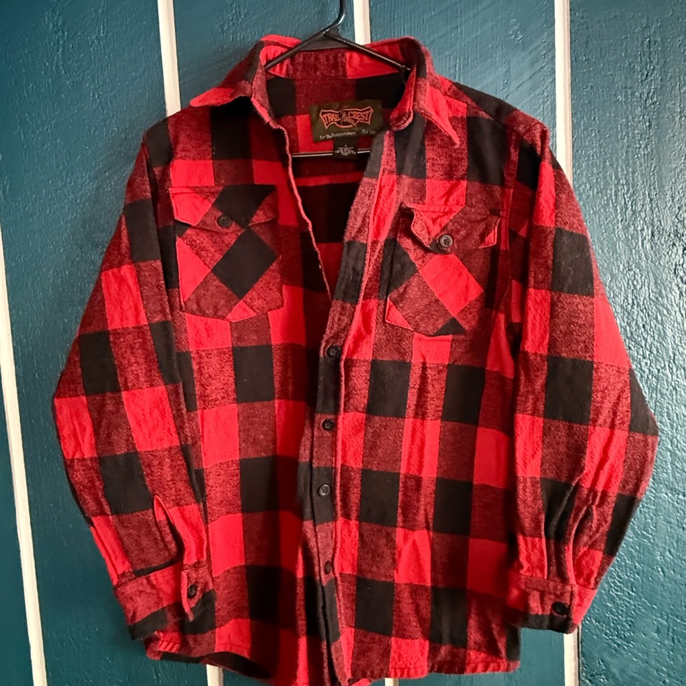Red and Black Plaid Men's Flannel